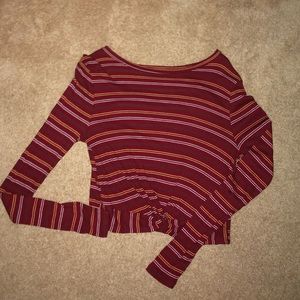 cropped striped shirt
